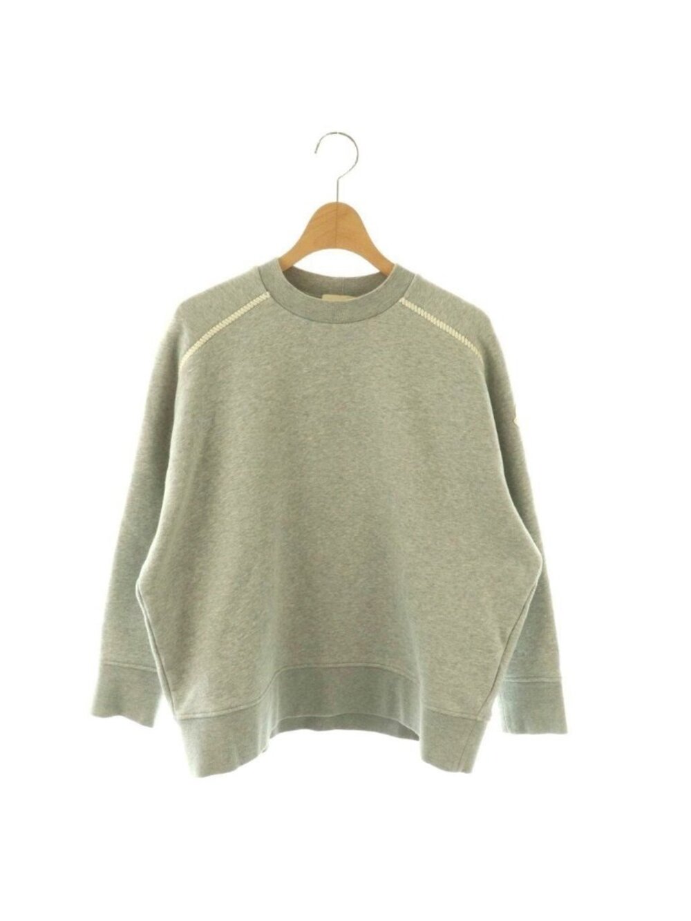 Moncler Brushed Lining Raglan Sweatshirt Pullover Heather Gray White XS